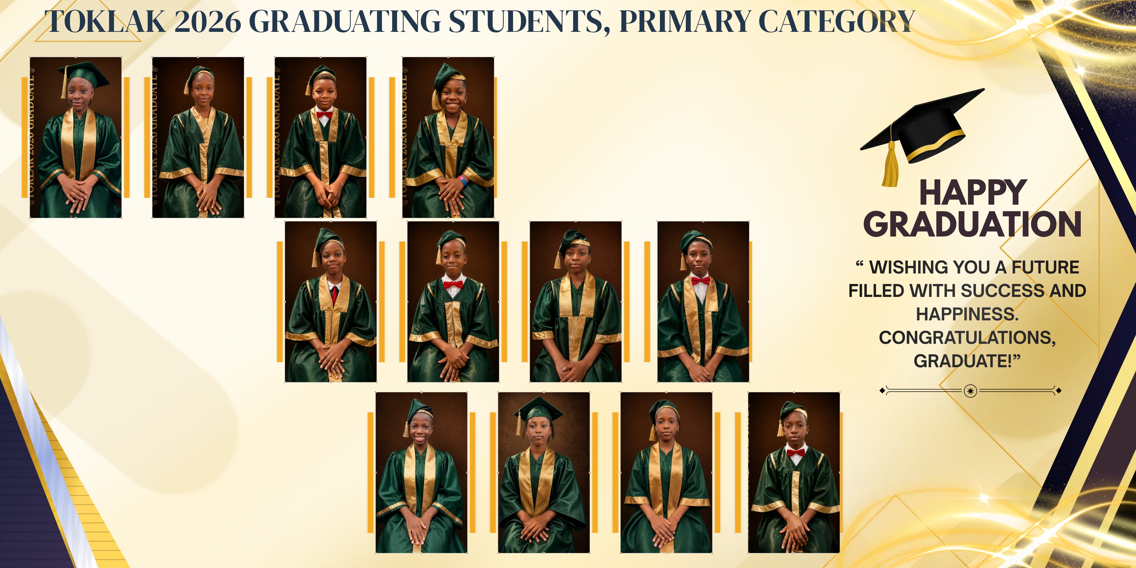 MEET OUR GRADUATES, OUTGOING SET OF 2026, PRIMARY CATEGORY